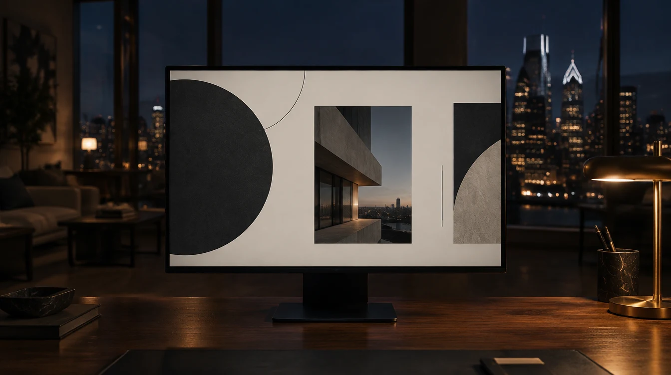 A carefully designed website on a monitor in a Philadelphia apartment